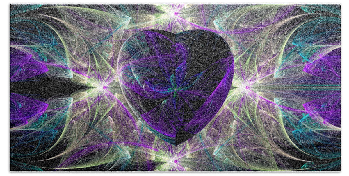 Path With Heart Bath Towel featuring the digital art A Path with Heart #6 by Mary Ann Benoit