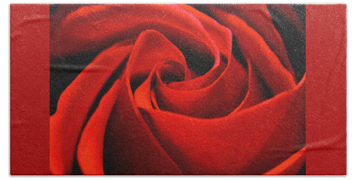 Red Rose Flower Love Symbol Valentine Sweet Scented Beautiful Pretty Elegant Macro Bath Towel featuring the photograph A Red, Red Rose by Blue Lens Photography UK photography by Neil R Finlay
