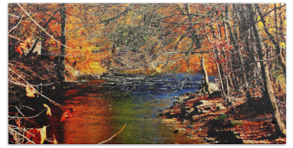 River Hand Towel featuring the photograph A River Runs Through It by Tami Quigley