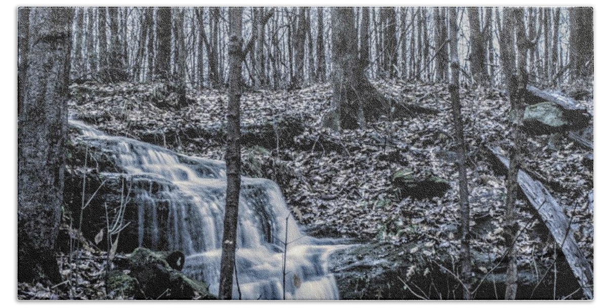  Bath Towel featuring the photograph A Secret Falls in the Fall by Brad Nellis