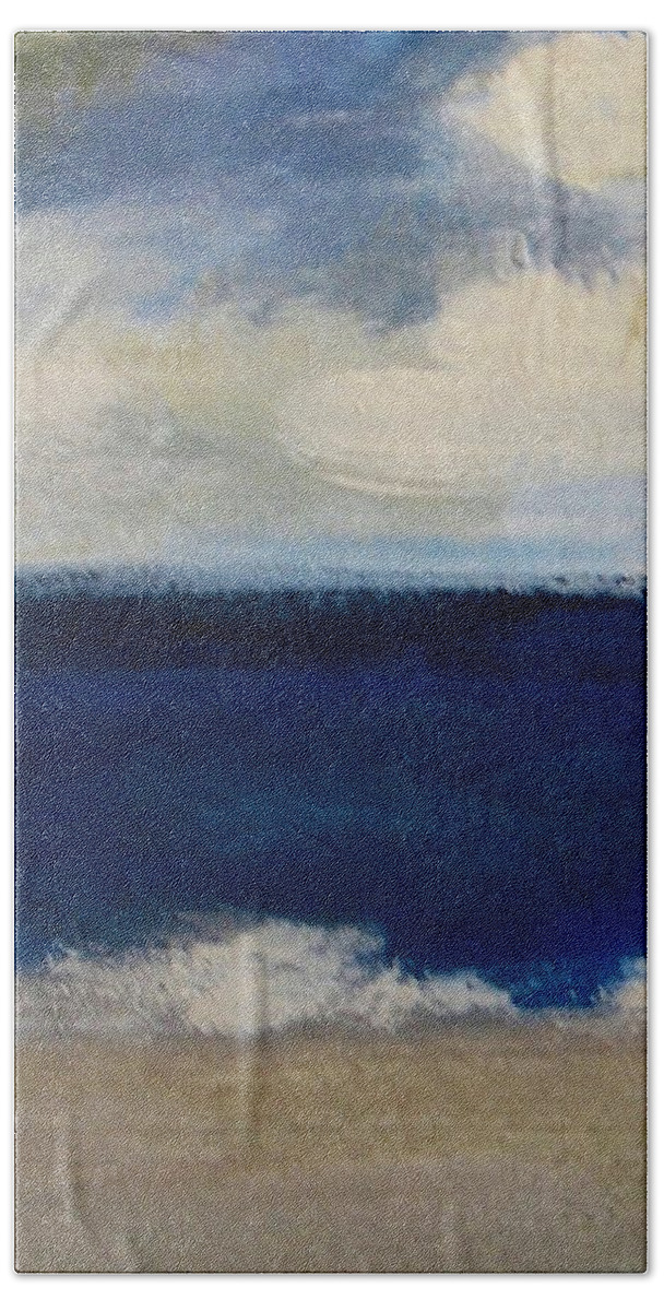 Ocean Bath Towel featuring the painting A touch of the sea by Vesna Antic