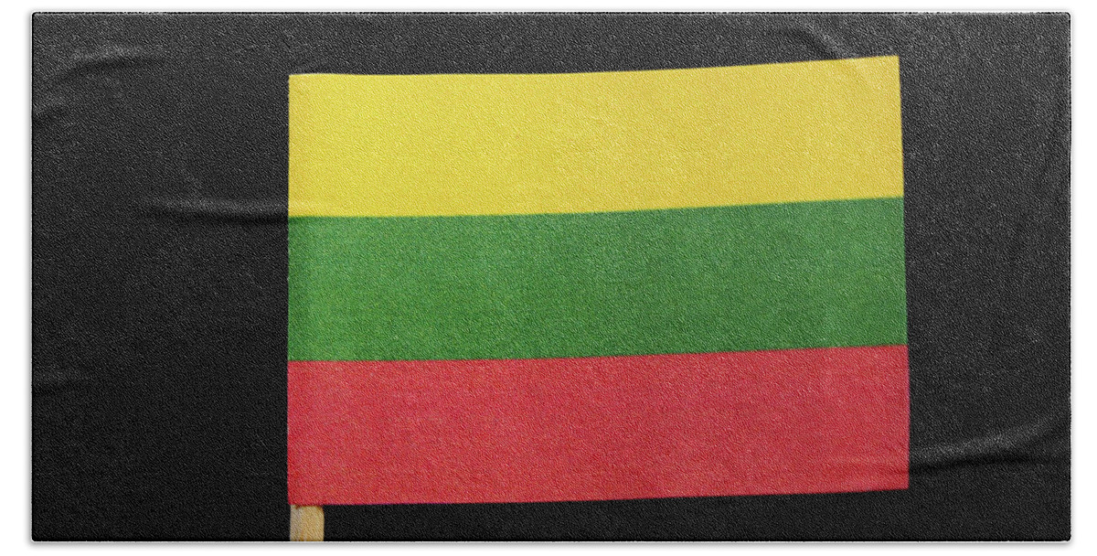 Lithuania Bath Towel featuring the photograph Flag of Lithuania by Vaclav Sonnek