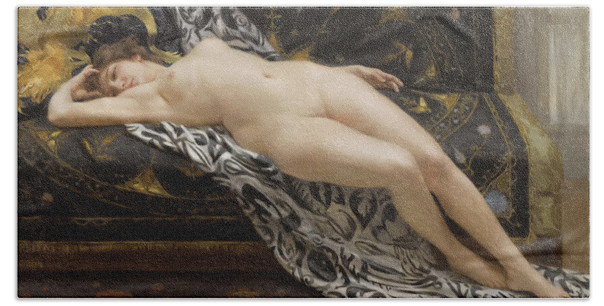 Guillaume Seignac Bath Towel featuring the painting Abandoned by Guillaume Seignac