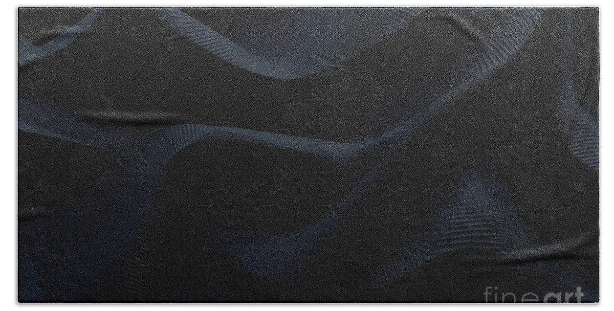 Background Hand Towel featuring the painting Abstract background with black fabric texture by N Akkash