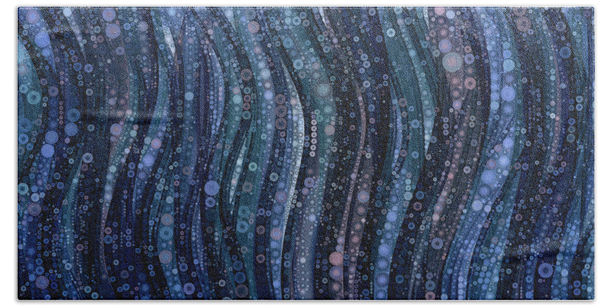 Blue Abstract Bath Towel featuring the digital art Blue Abstract Art by Peggy Collins