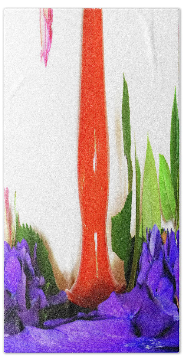 Flowers Hand Towel featuring the digital art Abstract flowers 1 by Kathleen Illes