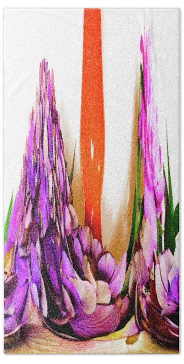 Flowers Bath Towel featuring the digital art Abstract Flowers 2 by Kathleen Illes