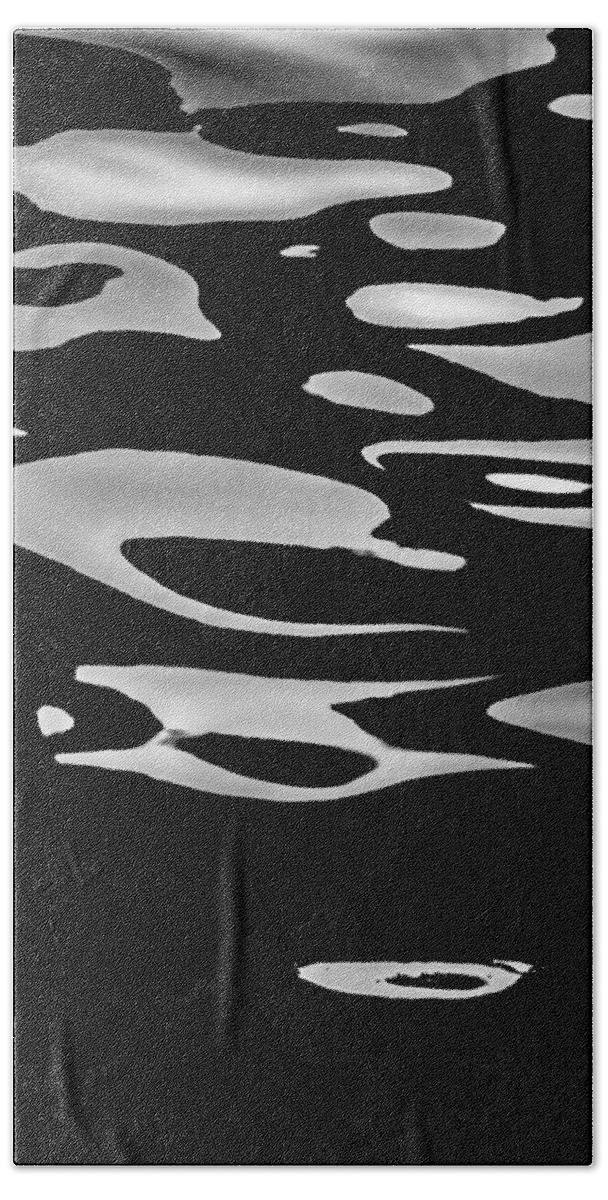 Abstract Bath Towel featuring the photograph Abstract Reflection V BW by David Gordon