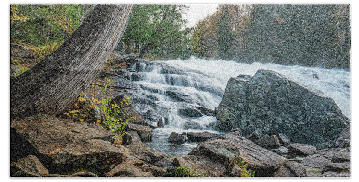 Fall Hand Towel featuring the photograph Adirondacks Autumn at Buttermilk Falls 6 by Ron Long Ltd Photography