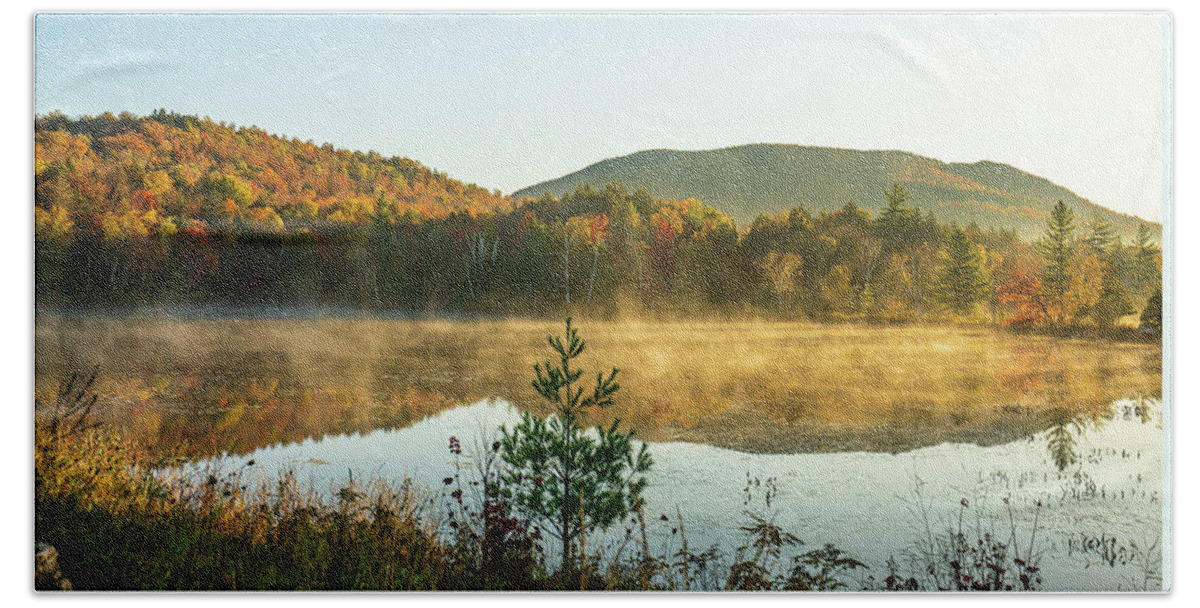 Fall Bath Towel featuring the photograph Adirondacks Autumn at Tupper Lake 3 by Ron Long Ltd Photography