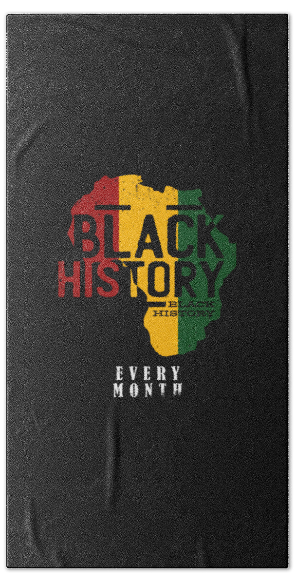 Blm Hand Towel featuring the digital art African American Black Proud Strong Black History by Toms Tee Store