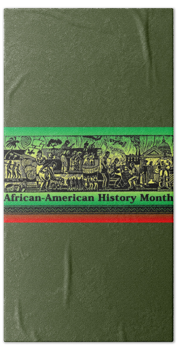 African-american History Bath Towel featuring the mixed media African-American History Month by Nancy Ayanna Wyatt