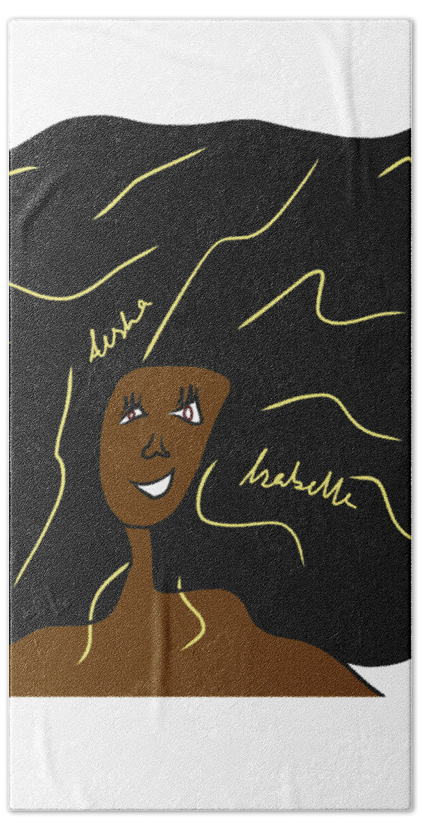 Afro Bath Towel featuring the digital art Afro Love I by Aisha Isabelle