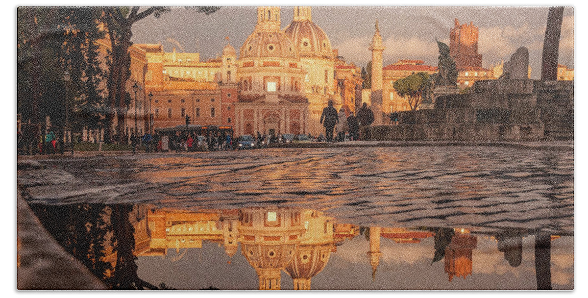 Landscape Bath Towel featuring the photograph Rome after rain by Sergey Simanovsky