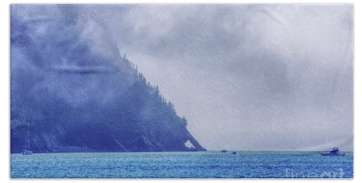 Alaska Bath Towel featuring the photograph Alaska Blue Rock Formation by Jennifer White