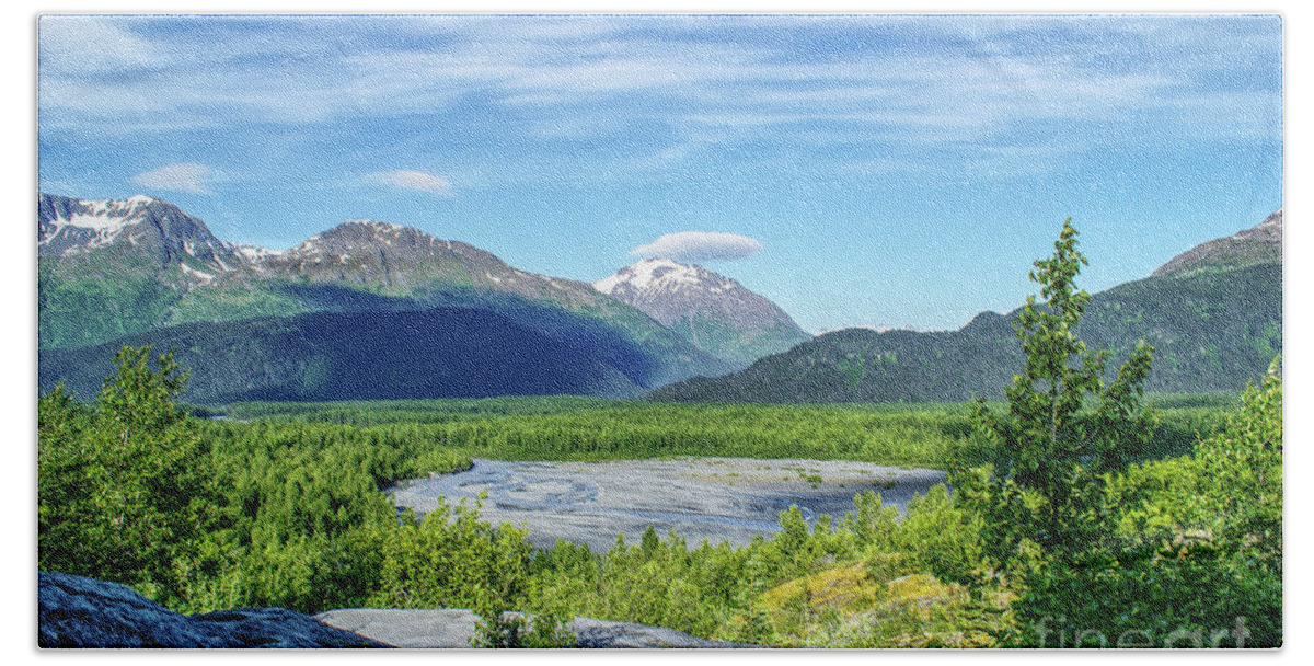 Alaska Bath Towel featuring the photograph Alaska's Exit Glacier Valley by Jennifer White