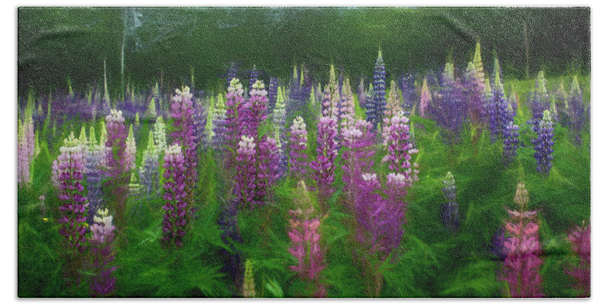  Hand Towel featuring the photograph Alive in a Lupine Storm by Wayne King
