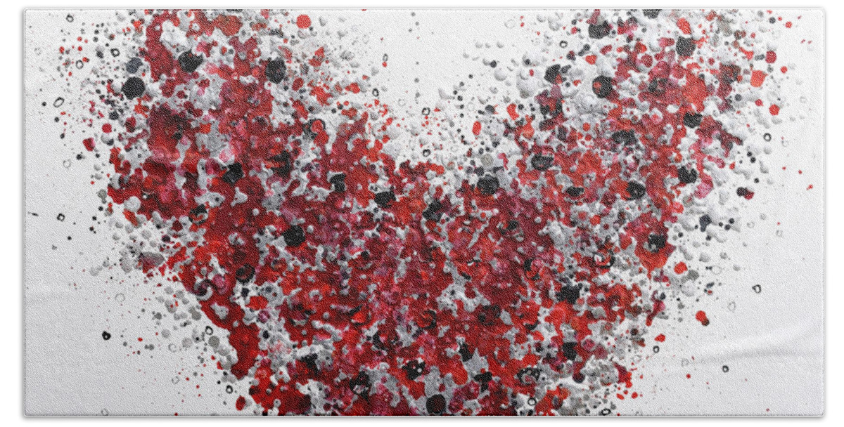 Heart Bath Towel featuring the painting Alizarin Crimson Heart by Amanda Dagg
