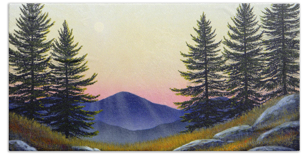 Landscape Hand Towel featuring the painting Alpine Meadow by Frank Wilson