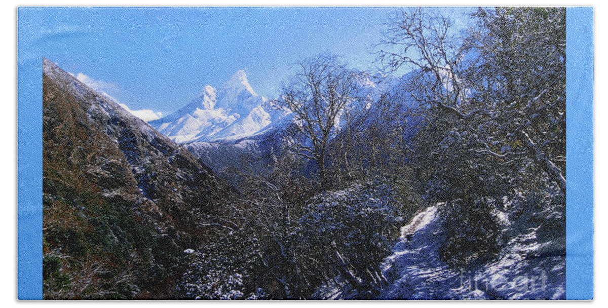 Prott Hand Towel featuring the photograph Ama Dablam in Winter by Rudi Prott