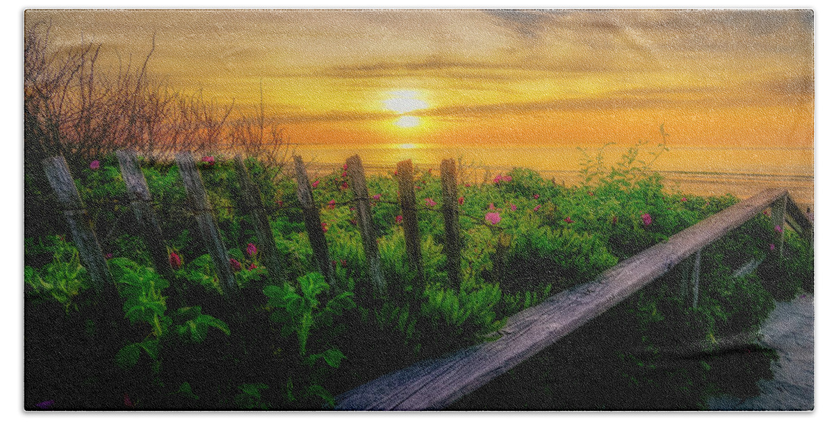 Ogunquit Hand Towel featuring the photograph Amazing Sunrise by Penny Polakoff