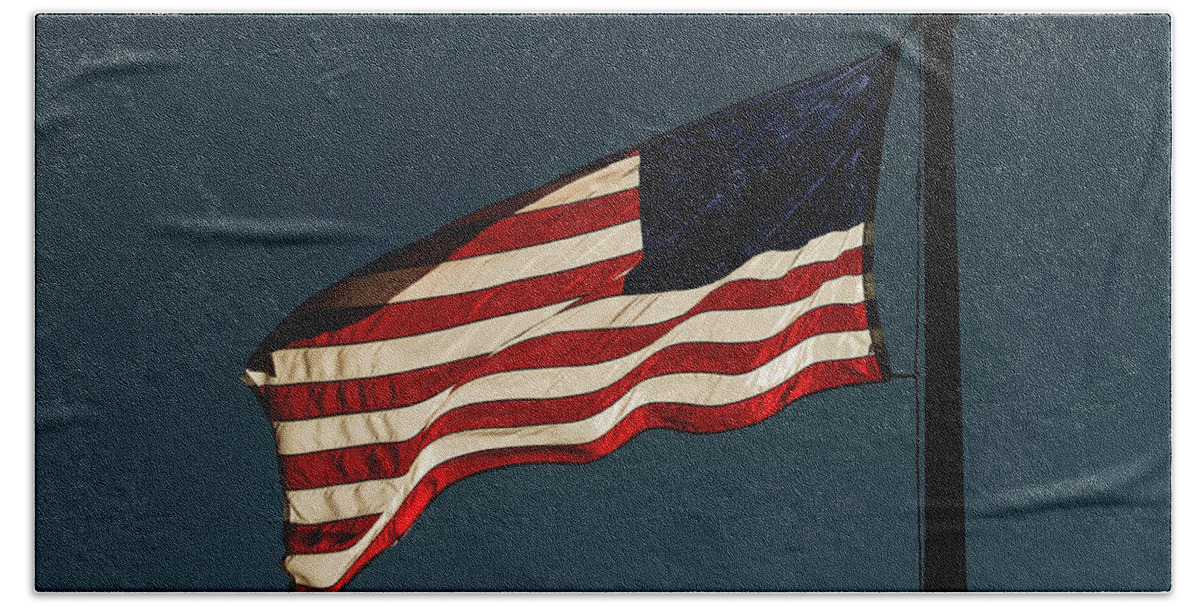 American Flag Bath Towel featuring the photograph American Flag 3 by Amelia Pearn