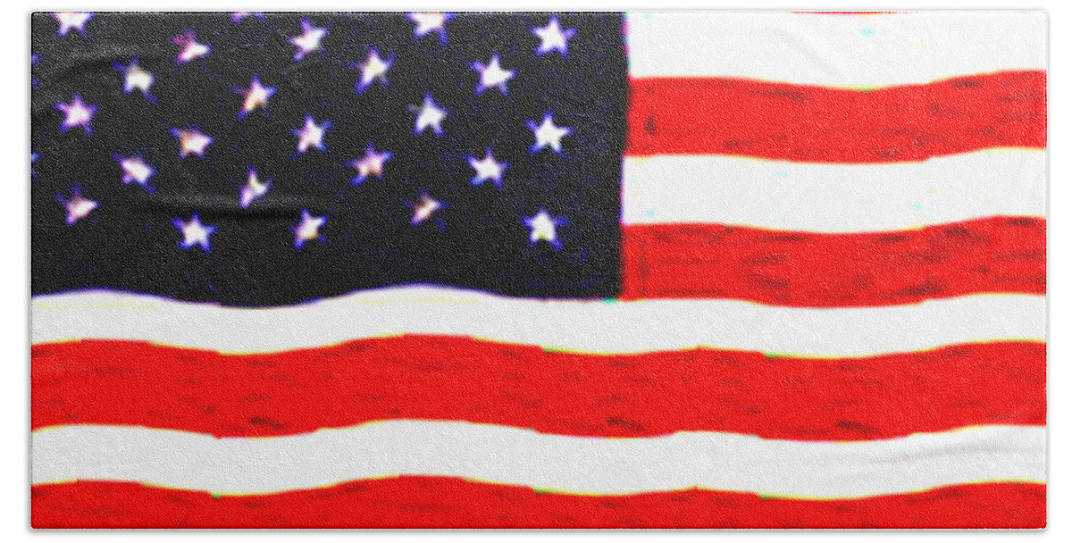 Flag Bath Towel featuring the digital art American Flag by Karen Zuk Rosenblatt