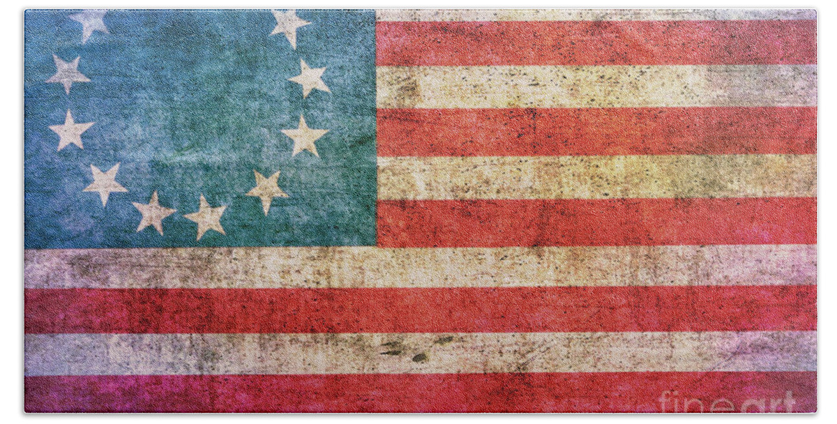 American Revolution War Flag Bath Towel by Randy Steele - Pixels