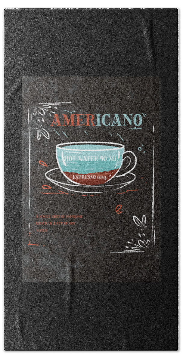 Americano Coffeeshop Coffee Bean Barista Espresso Bath Towel by