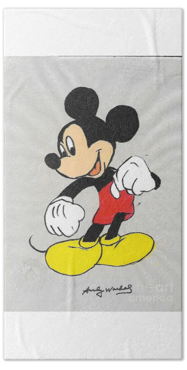 der ovre Suradam gæld Andy Warhol Mickey Mouse Bath Towel by New York Artist - Fine Art America