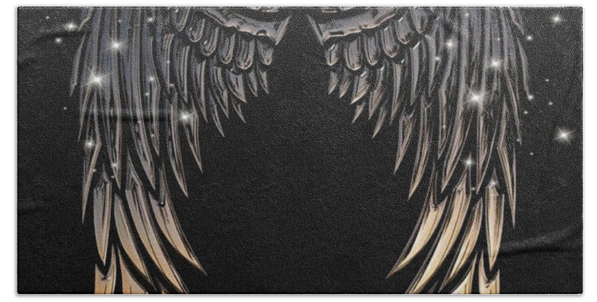 Angel Bath Towel featuring the digital art Angel wings by Mopssy Stopsy