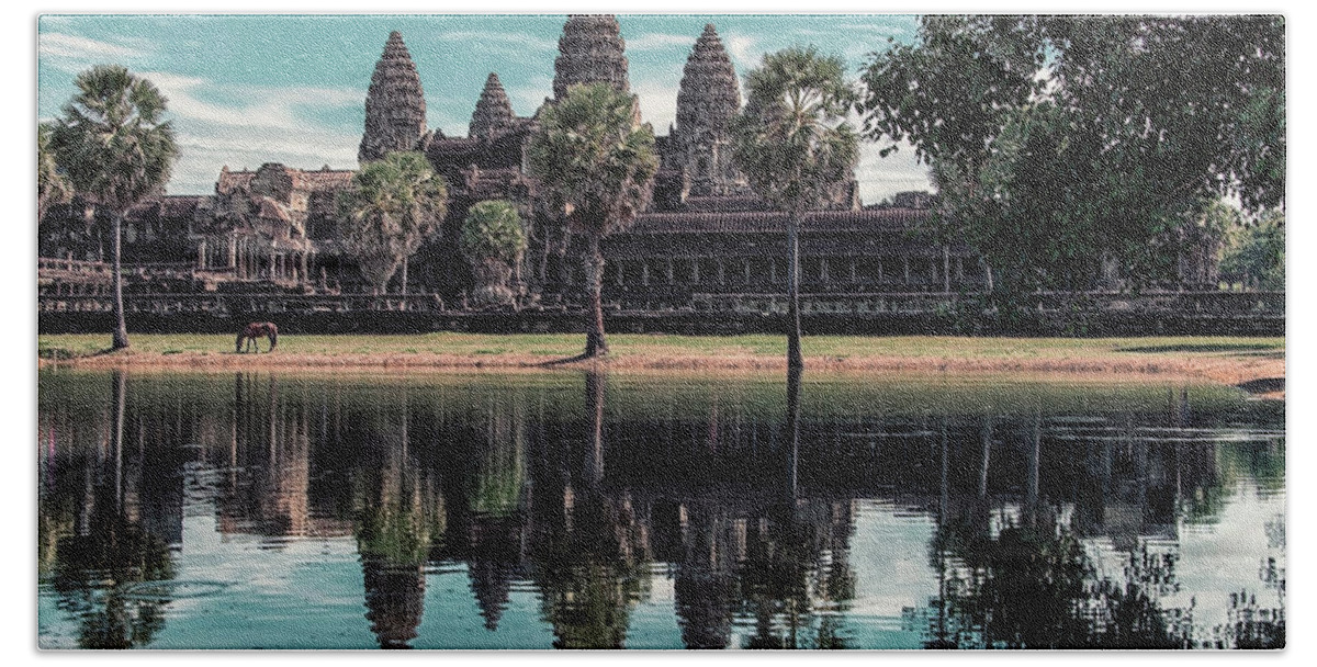 Ancient Hand Towel featuring the photograph Angkor Wat by Manjik Pictures
