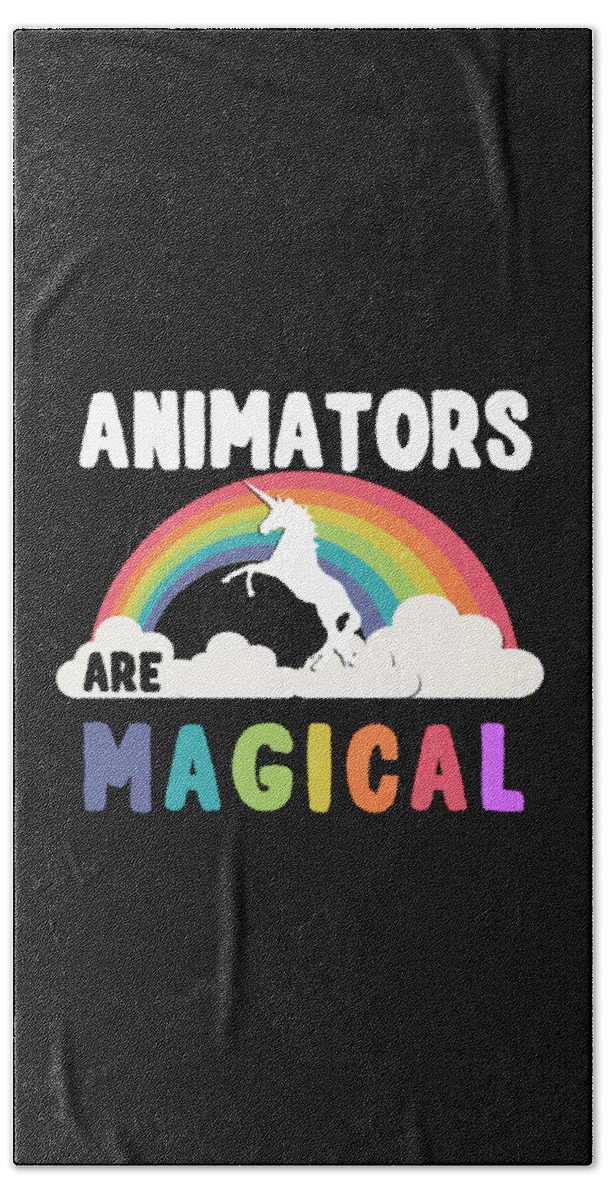 Funny Hand Towel featuring the digital art Animators Are Magical by Flippin Sweet Gear
