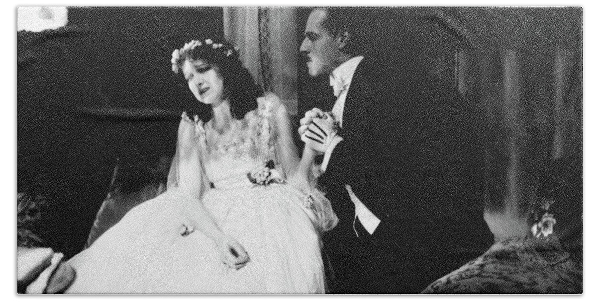 Anita Stewart Bath Sheet featuring the photograph Anita Stewart Jack Holt A Midnight Romance 1919 by Sad Hill - Bizarre Los Angeles Archive