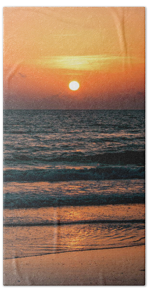 Anna Hand Towel featuring the photograph Anna Maria Island Florida Sunset by Beachtown Views
