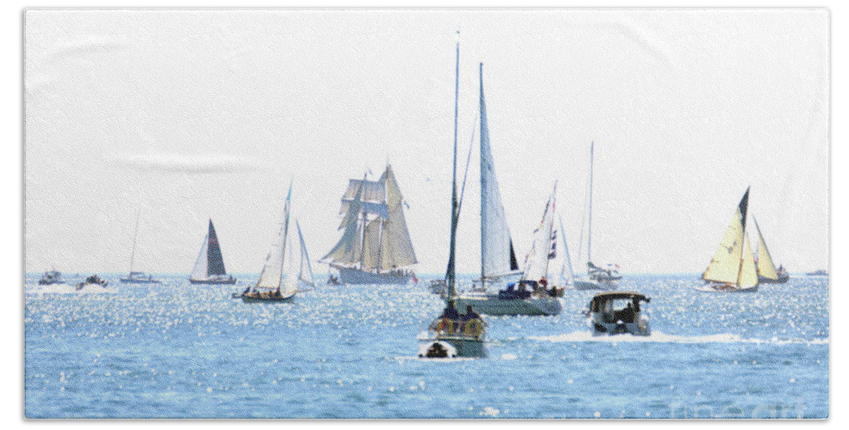 Anny Of Charlestown Bath Towel featuring the photograph Anny of Charlestown in Falmouth Bay by Terri Waters