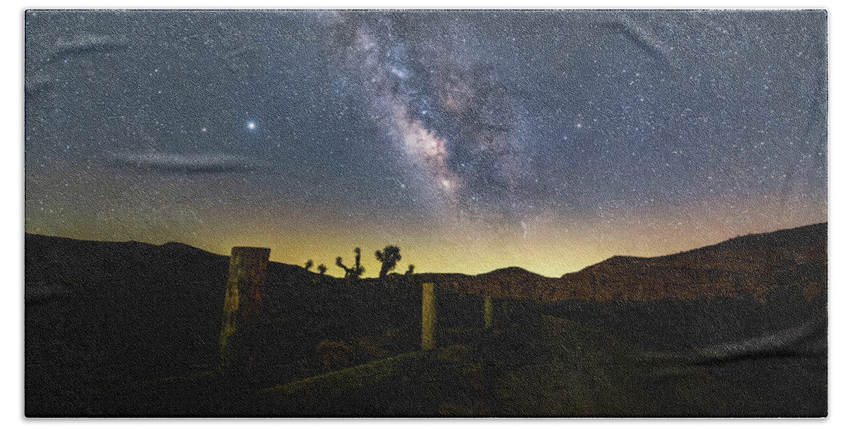 Milkyway Bath Towel featuring the photograph Any road will take you there by Tassanee Angiolillo