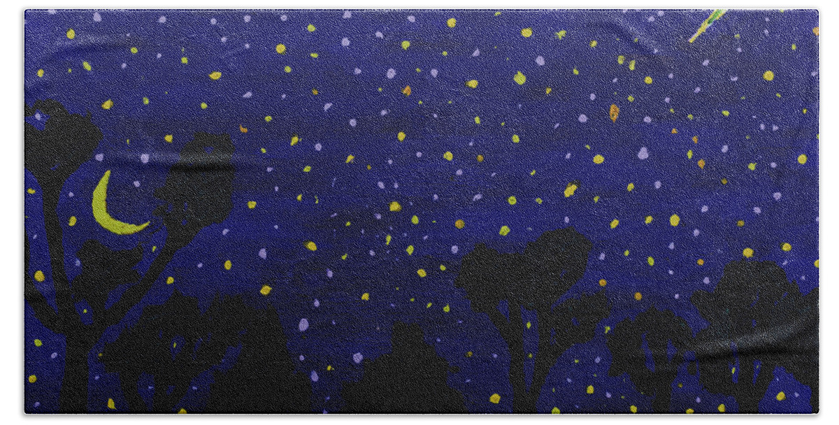 Stars Bath Towel featuring the photograph Appalachian Starry Night with Meteor by Thomas R Fletcher