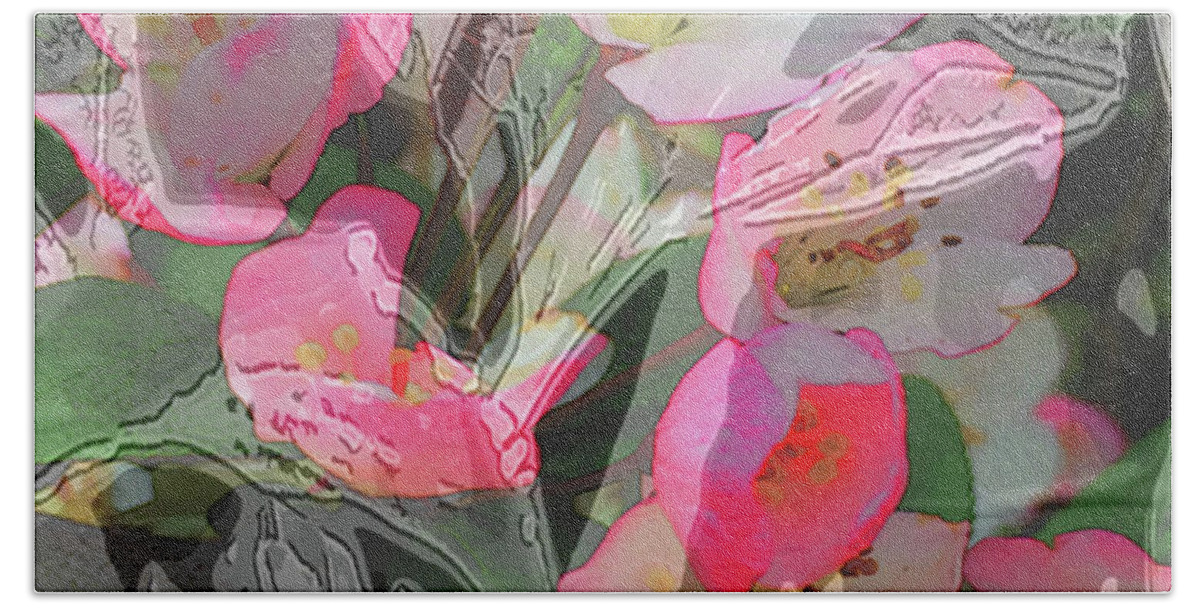 Flowers Bath Towel featuring the digital art Apple Blooms at Easter by Nancy Olivia Hoffmann