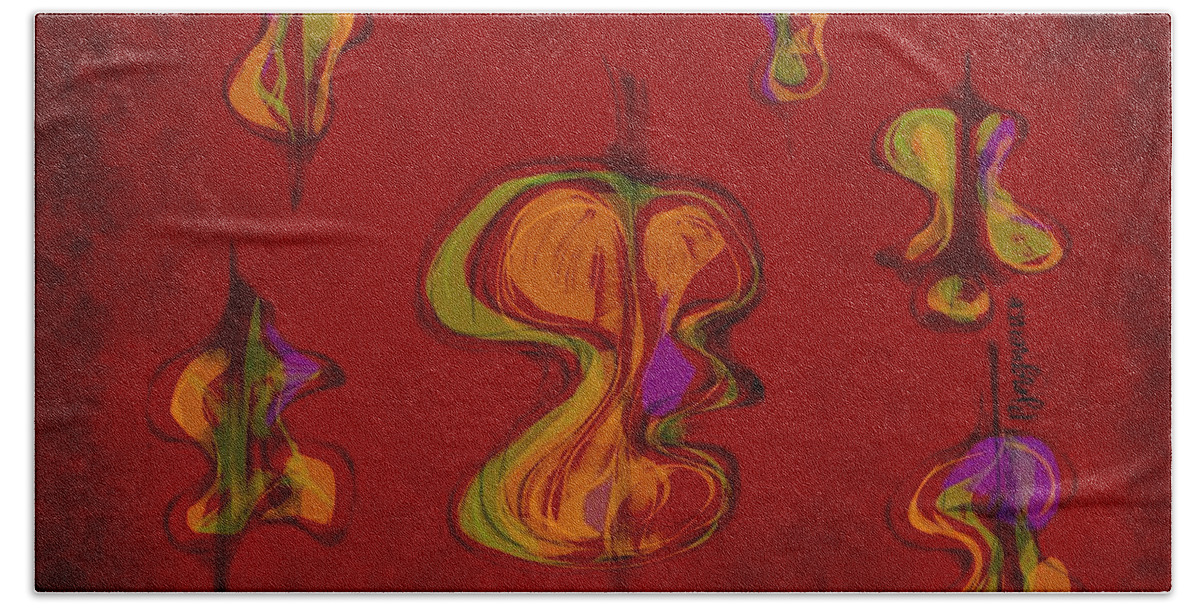 Apples Bath Towel featuring the digital art Apples by Ljev Rjadcenko