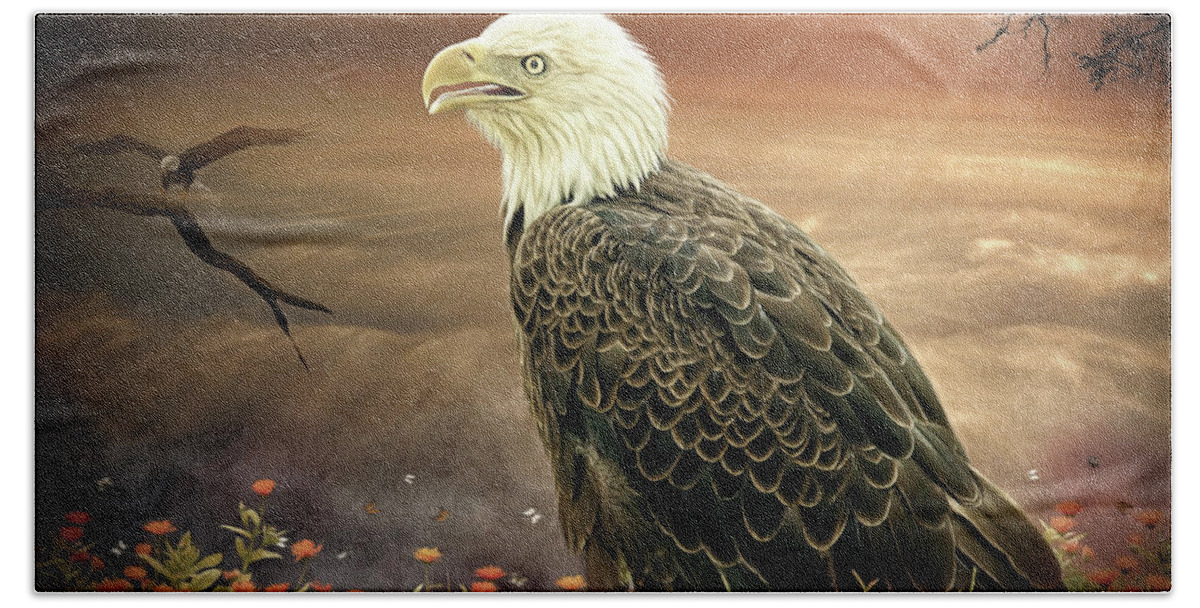 Bald Eagle Hand Towel featuring the digital art Ari by Maggy Pease
