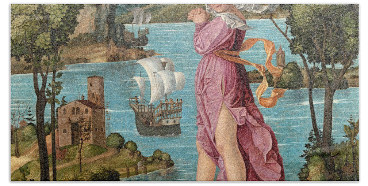 Filippo Da Verona Hand Towel featuring the painting Ariadne on Naxos by Filippo da Verona