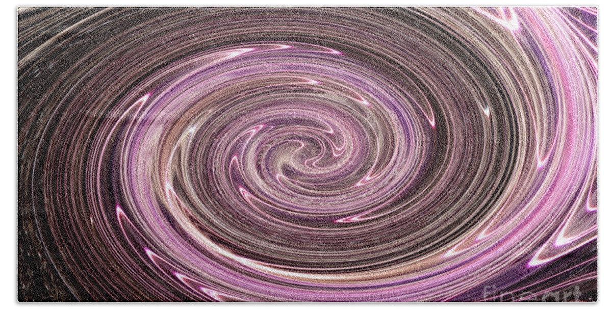 Swirl; Pink; Black; Abstract; Twirl; Spiral; Digital Art; Photo Manipulation Bath Towel featuring the digital art Arizona Night by Tina Uihlein