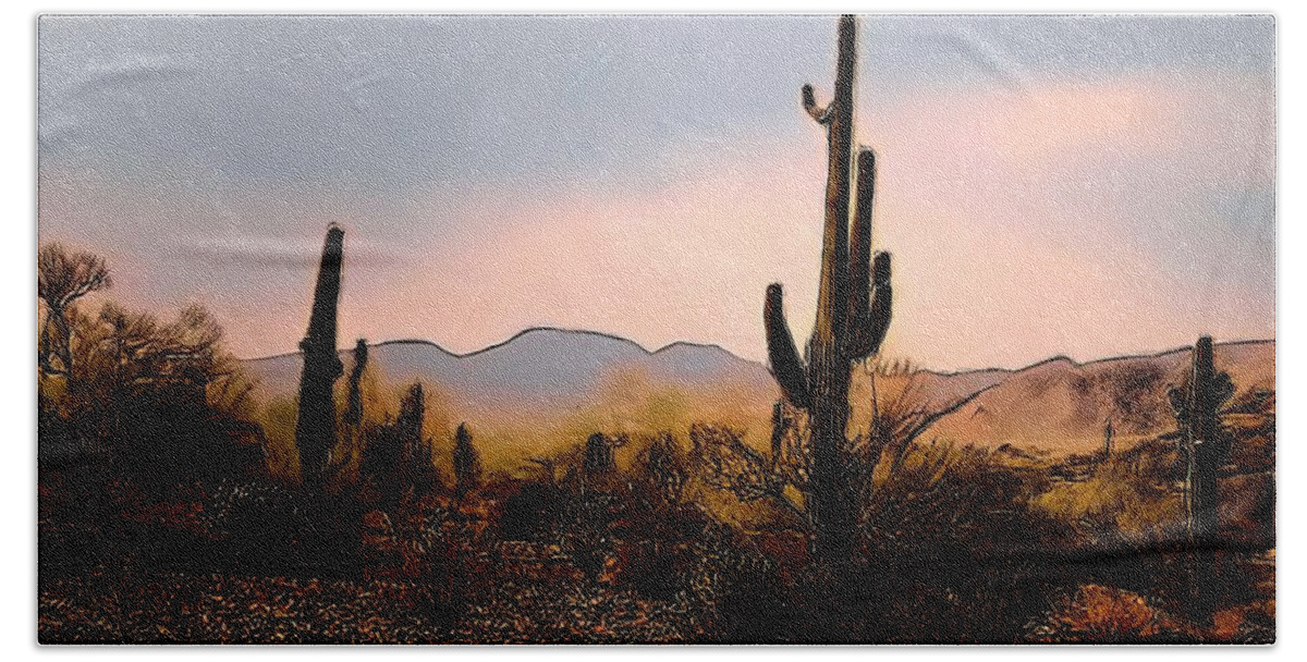 Artware Hand Towel featuring the photograph Arizona's Table Top Mountain by Judy Kennedy
