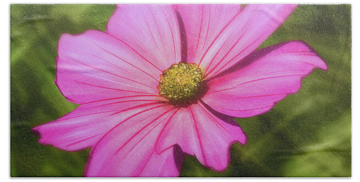 Flowers Bath Towel featuring the digital art Art - Pink Flower by Matthias Zegveld