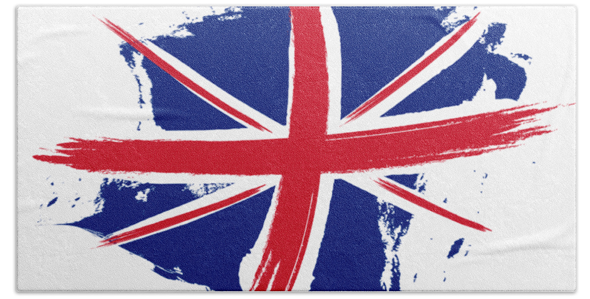 Union Jack Bath Towel featuring the digital art Union Jack - Flag of the United Kingdom by Stefano Senise