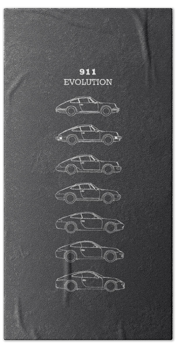 Porsche Bath Sheet featuring the photograph 911 Evolution by Mark Rogan