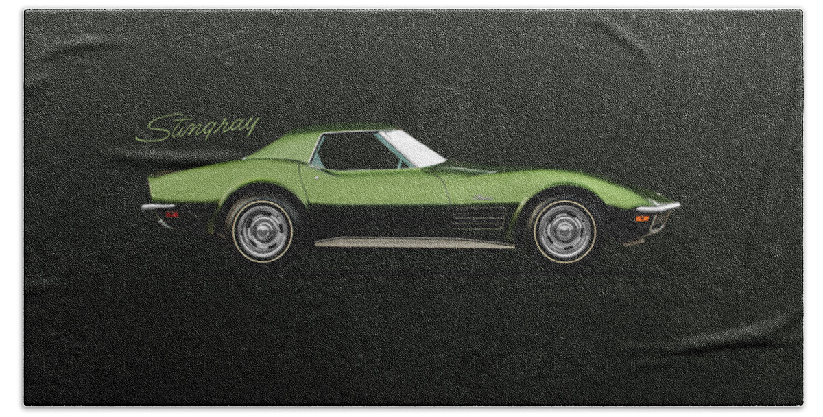Chevrolet Corvette Stingray Bath Towel featuring the photograph Corvette Stingray 1970 by Mark Rogan