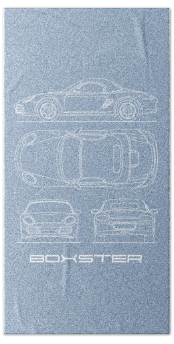 Porsche Bath Towel featuring the photograph The Boxster Blueprint by Mark Rogan