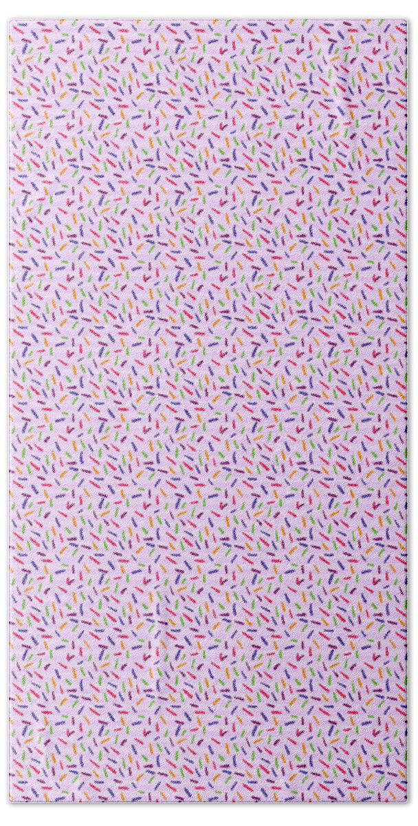 Pattern Hand Towel featuring the painting Purple Sprinkles Pattern - Art by Jen Montgomery by Jen Montgomery